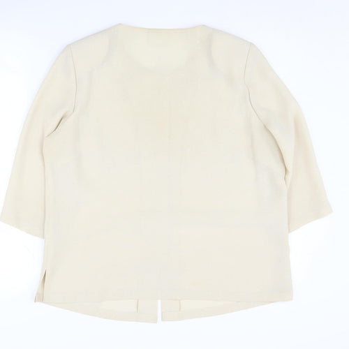 Eastex Women's Beige Blazer UK 14, Polyester, 3/4 Sleeve