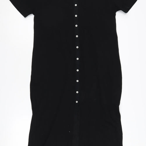 Zara Women's Black Midi Shirt Dress - Size S