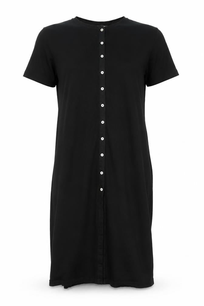 Front view of Zara Women's Black Midi Shirt Dress -, size S