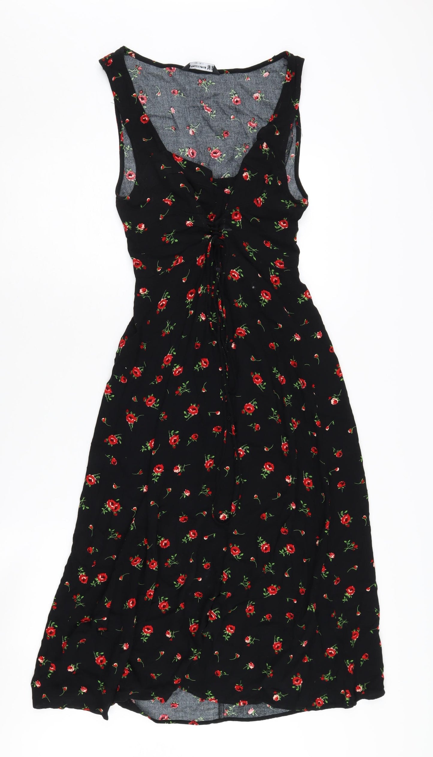 Stradivarius Women's Black Floral Dress Size 12