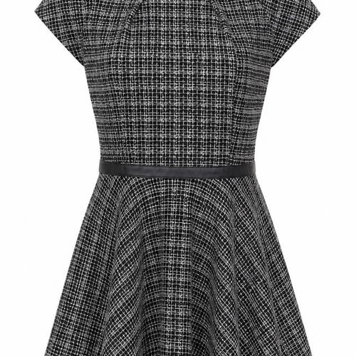 ASOS Petite Women's Black Check Dress, Size 10, Cap Sleeve