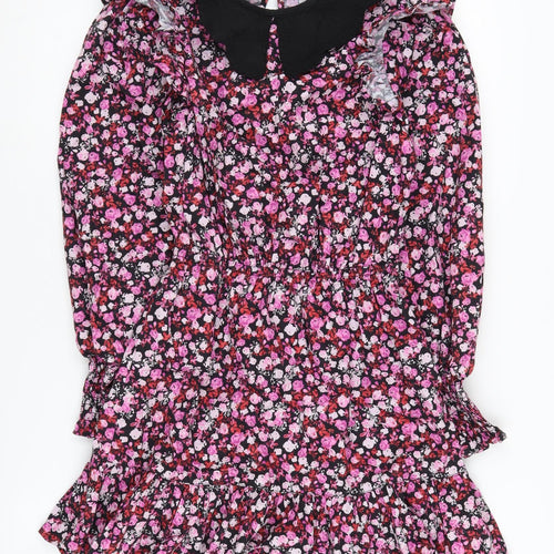 Miss Selfridge Petites Floral Collared Dress Size 8