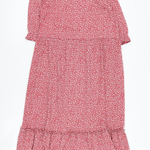 MNG Women's Red Floral Dress, Size 10, 3/4 Sleeve