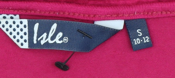 Isle Women's Pink Lace Blouse S Crochet Accent