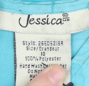 Jessica Women's Blue Floral Sheath Dress Size 10