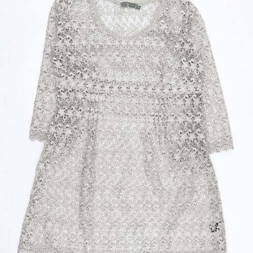 Mint Velvet Women's Grey Lace Dress - Size 16
