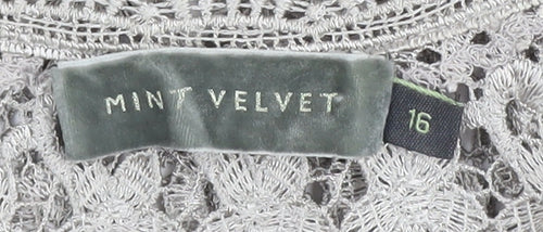 Mint Velvet Women's Grey Lace Dress - Size 16