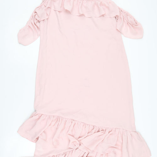 NA-KD Pink One Shoulder Asymmetric Dress Size 10