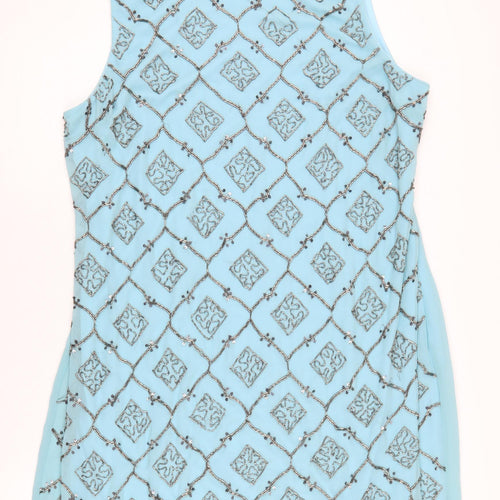 Kaleidoscope Women’s Blue Geometric Beaded Dress Size 20