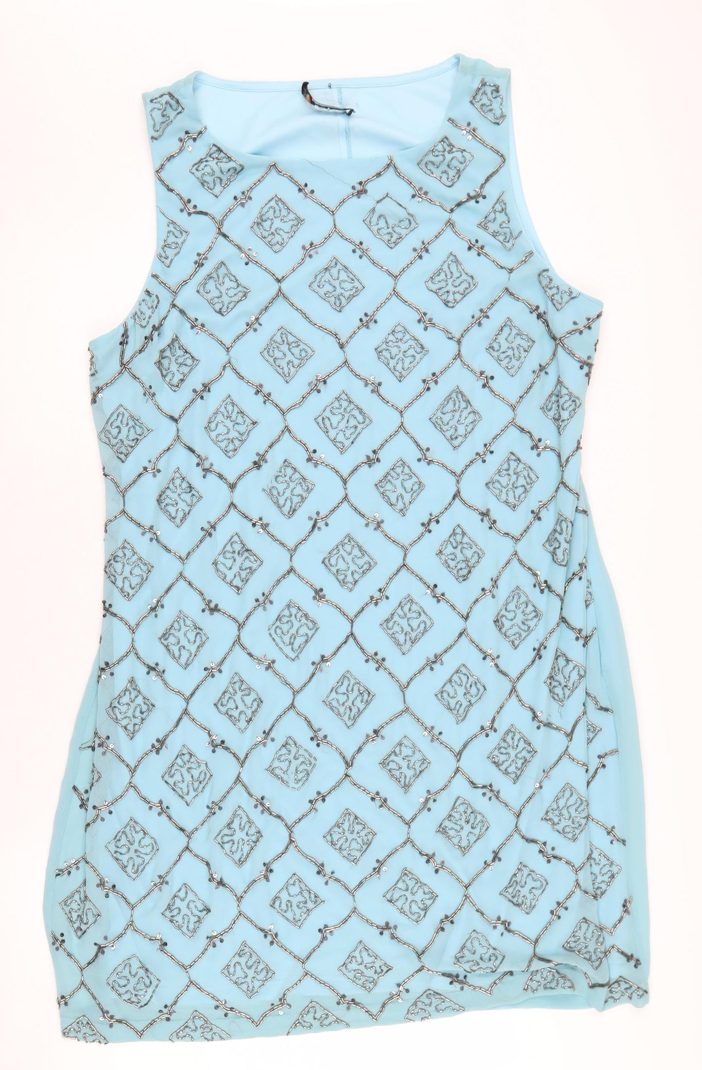 Kaleidoscope Women’s Blue Geometric Beaded Dress Size 20
