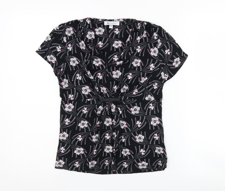 J.Taylor Women's Black Floral Blouse Size 10