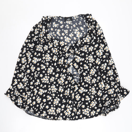 Wallis Women's Black Floral Blouse Size 16