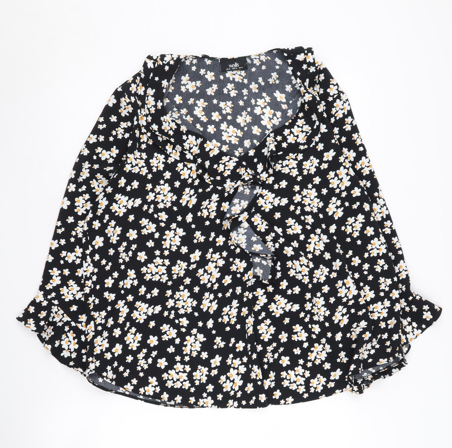 Wallis Women's Black Floral Blouse Size 16