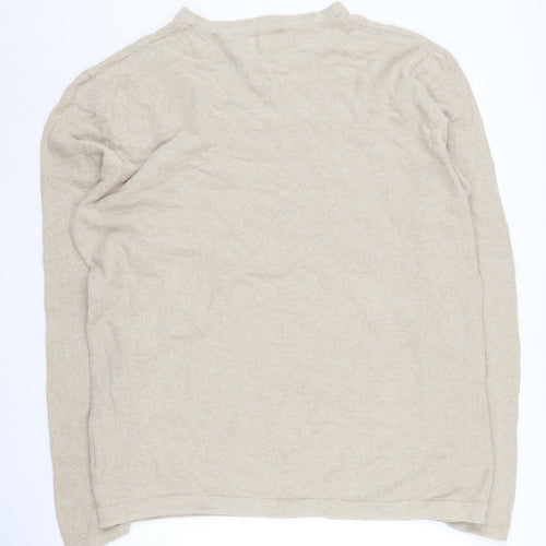 Jack & Jones Men's Beige 2XL Cotton Pullover Jumper