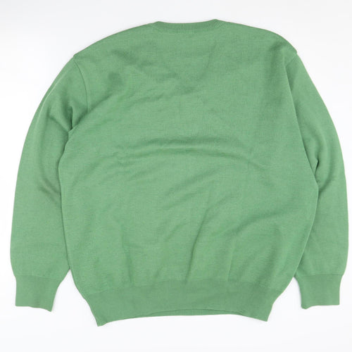 Gabicci Men's Green 2XL V-Neck Argyle Pullover Jumper