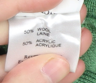 Gabicci Men's Green 2XL V-Neck Argyle Pullover Jumper