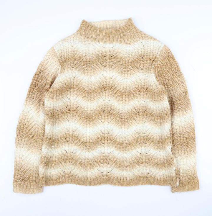 Damart Women's Beige High Neck Pullover Jumper L