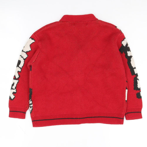 H&M Girls Red Mickey Mouse Cardigan 5-6 Years