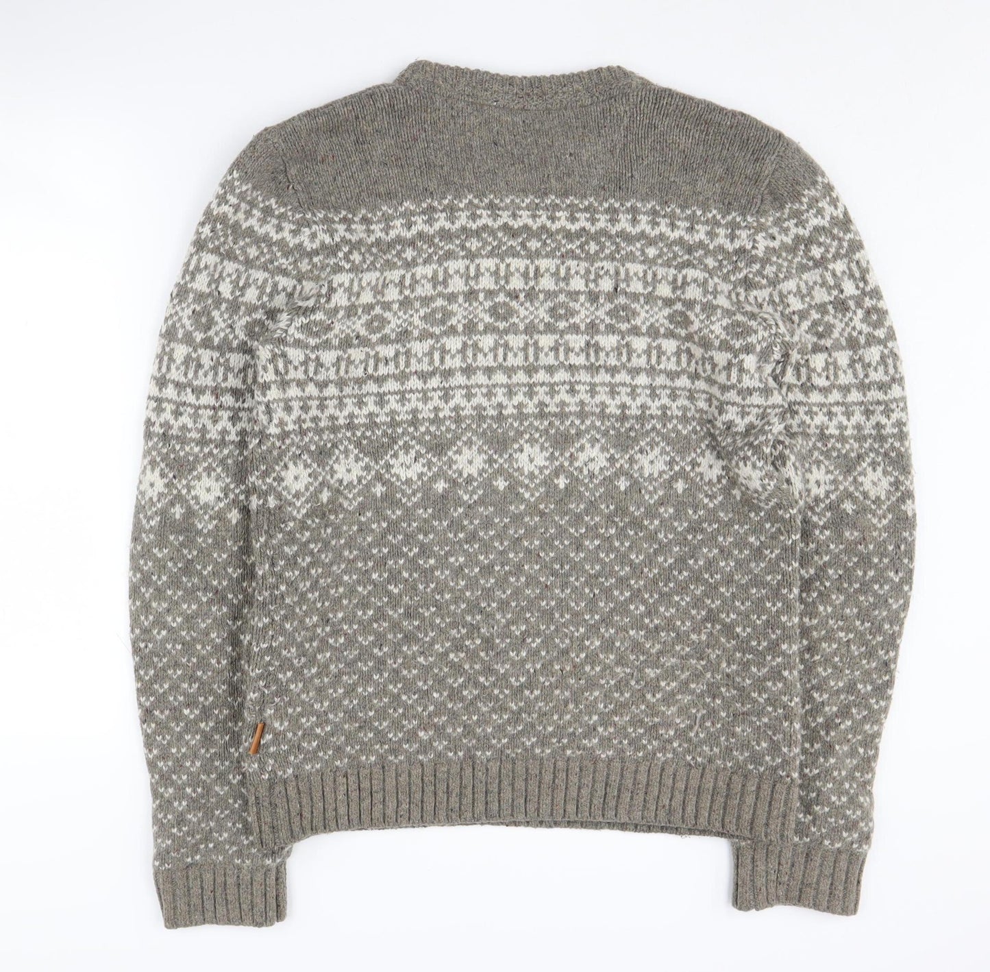 FatFace Men's Grey Fair Isle Pullover Jumper L