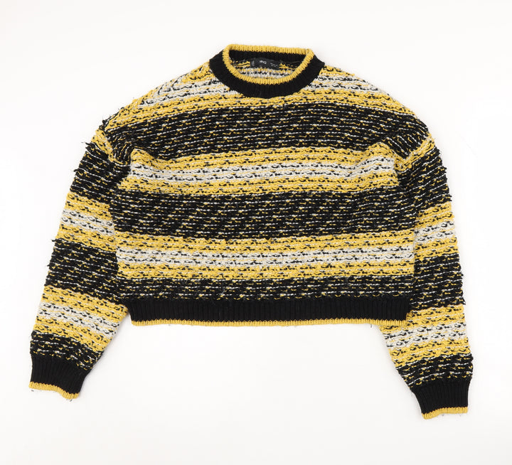 MNG Women's Black Striped Pullover Jumper - M