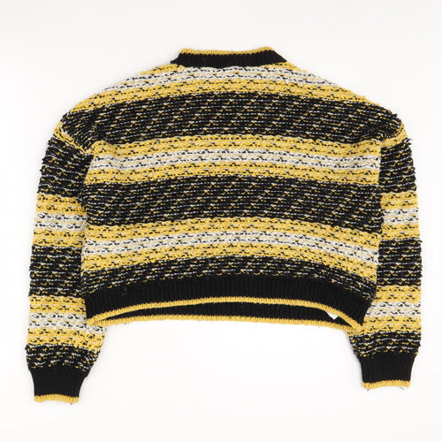 MNG Women's Black Striped Pullover Jumper - M