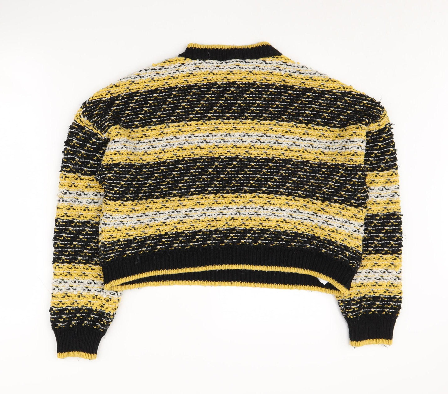 MNG Women's Black Striped Pullover Jumper - M