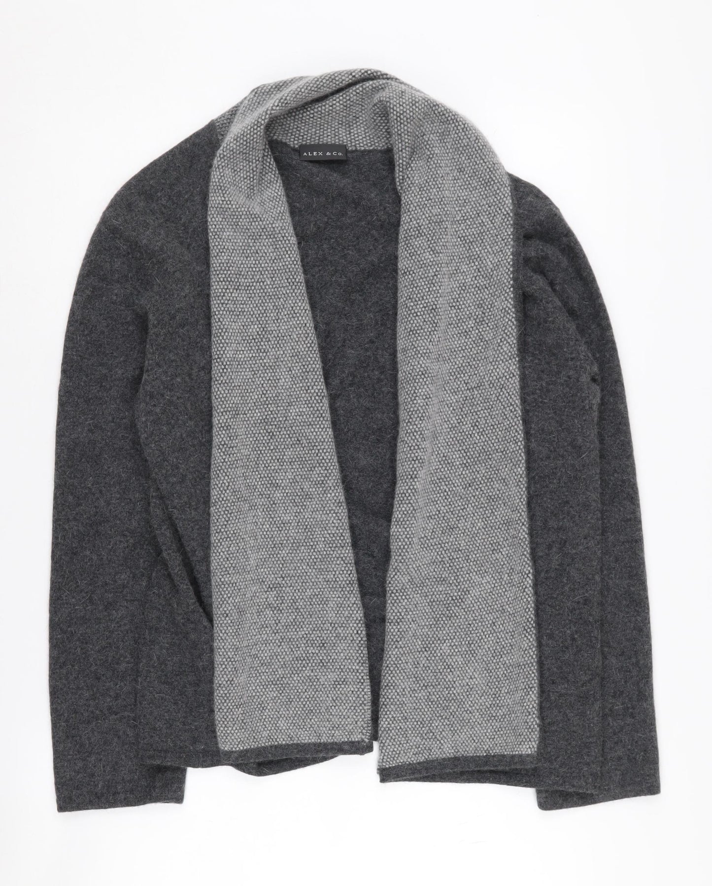 Alex & Co. Women's Grey Cardigan UK 16 Wool Angora