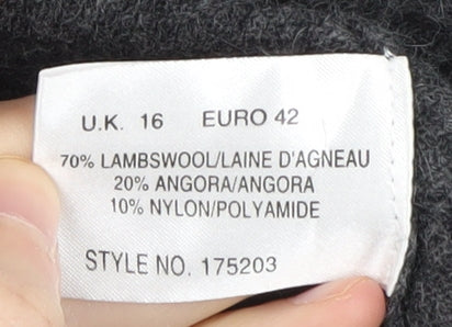 Alex & Co. Women's Grey Cardigan UK 16 Wool Angora