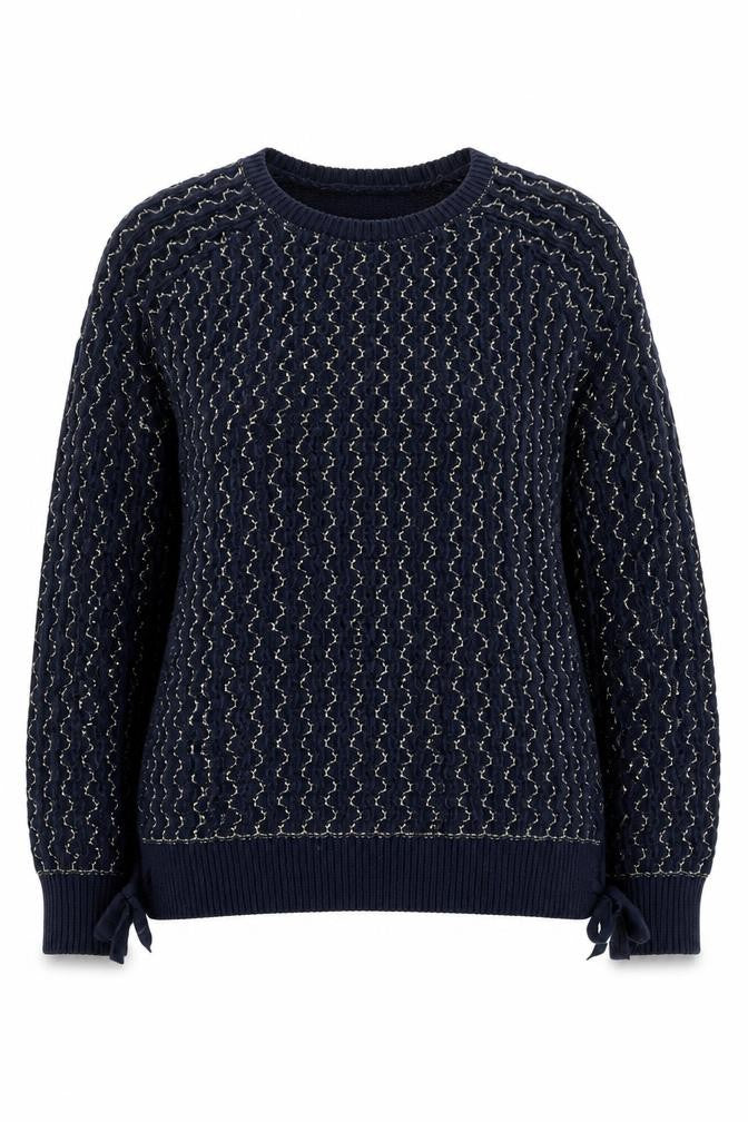 Front view of Great Plains Women's Blue jumper, S, Crew Neck