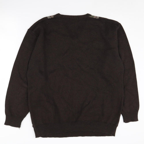 Greenwoods Men's Brown Pullover Jumper, L, V-Neck