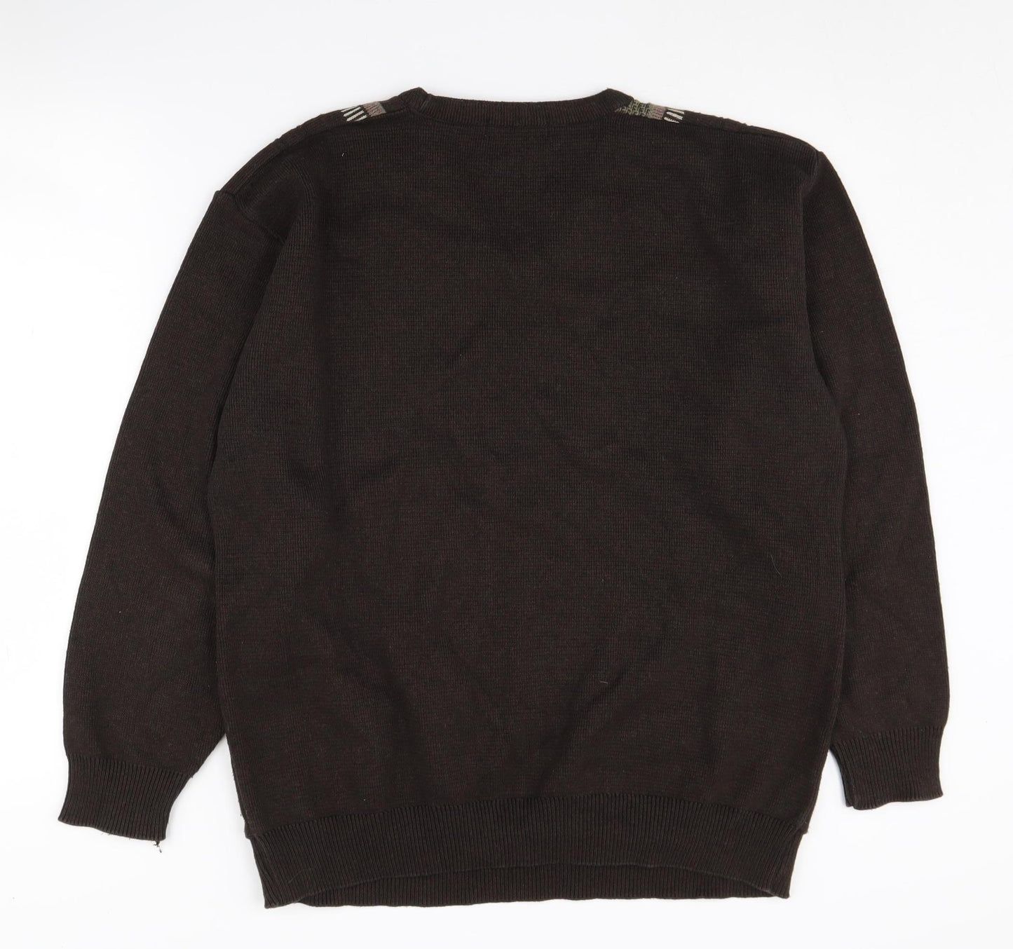 Greenwoods Men's Brown Pullover Jumper, L, V-Neck