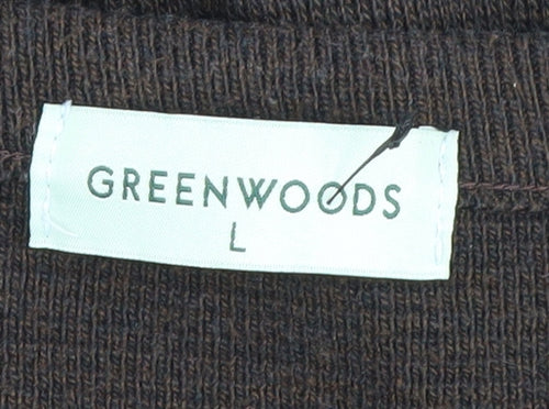 Greenwoods Men's Brown Pullover Jumper, L, V-Neck