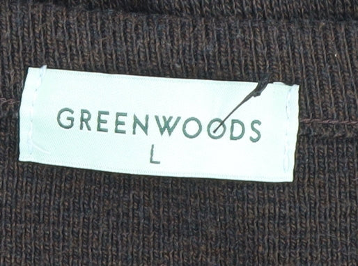 Greenwoods Men's Brown Pullover Jumper, L, V-Neck