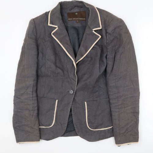 Fenn Wright Manson Women's Grey Linen Blazer Size 12
