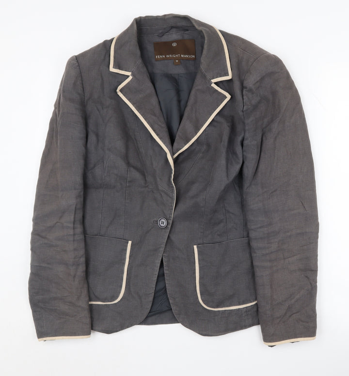 Fenn Wright Manson Women's Grey Linen Blazer Size 12