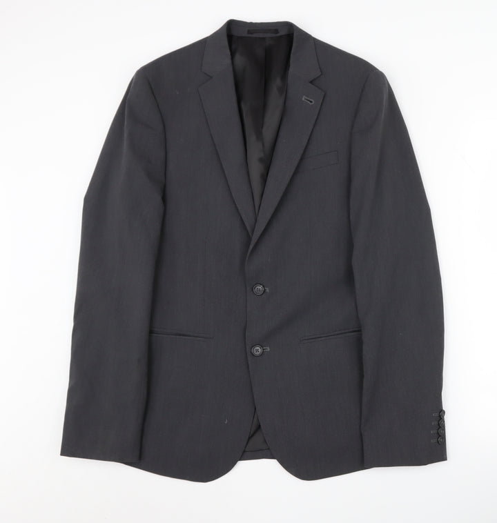 ASOS Men's Grey Slim Fit Blazer 38L Long Jacket