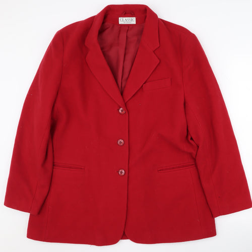 Classic Woman Red Blazer, Women, Size 18, Notch Lapel
