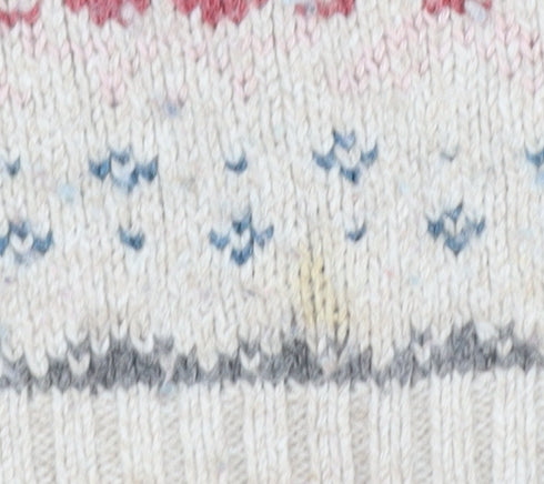 FatFace Women’s Ivory Fair Isle Pullover Jumper - Size 8