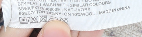 FatFace Women’s Ivory Fair Isle Pullover Jumper - Size 8