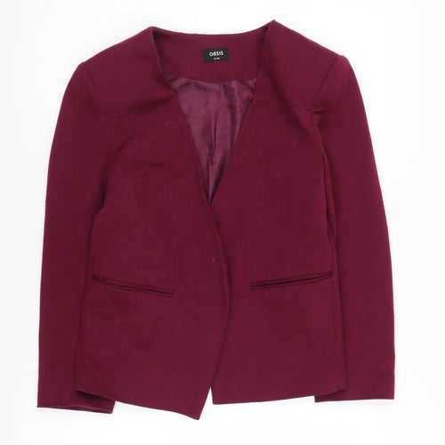 Oasis Women's Red Slim Fit Suit Jacket Size 10