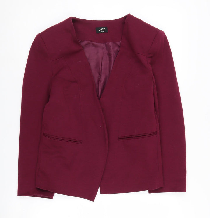 Oasis Women's Red Slim Fit Suit Jacket Size 10