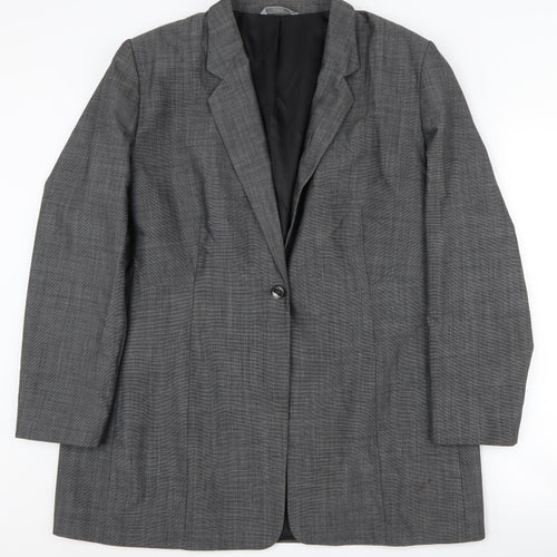 Marks and Spencer Women’s Grey Checked Blazer UK 20