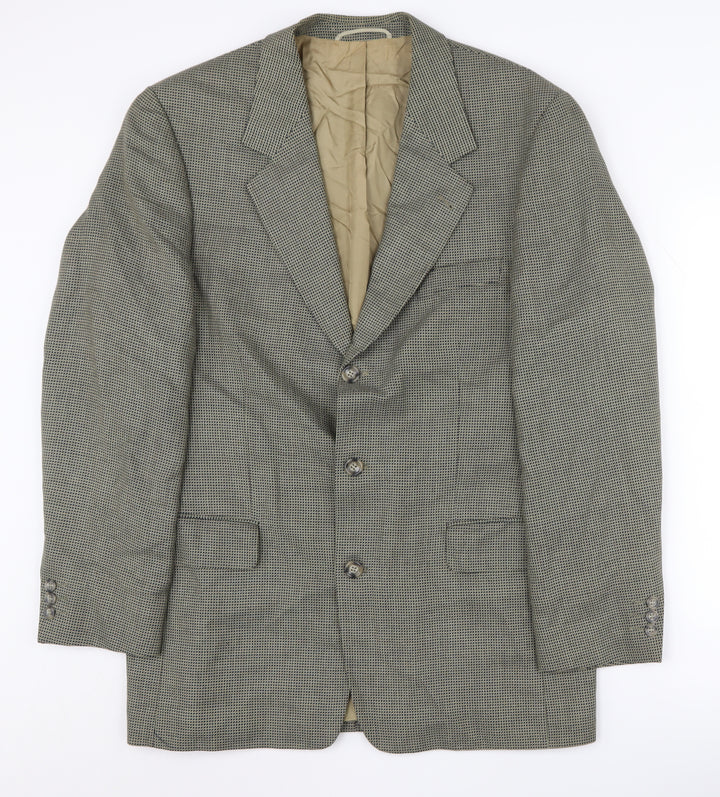 Desch Men's Grey Geometric Blazer, UK Size 40L
