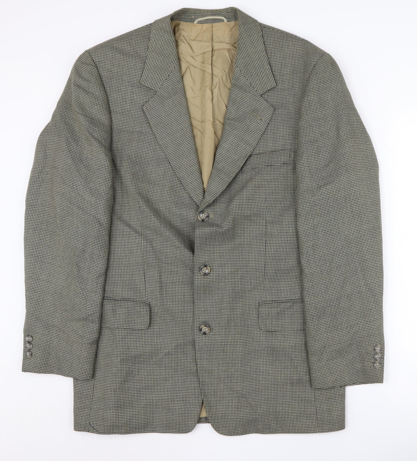 Desch Men's Grey Geometric Blazer, UK Size 40L