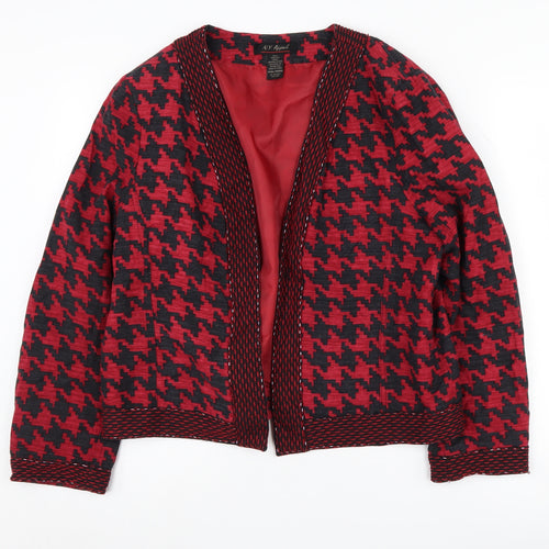 N.Y. Appeal Women's Red & Black Silk Blazer, Size XXL