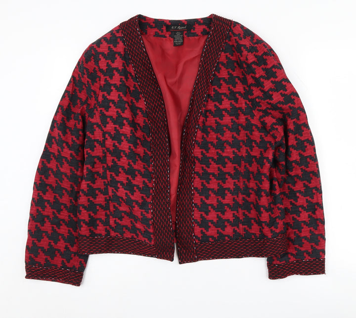 N.Y. Appeal Women's Red & Black Silk Blazer, Size XXL