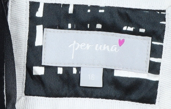 Per Una Women's Black & White Blazer, Size 16, Workwear