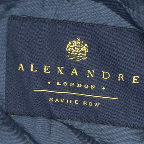 Alexandre Men's Blue Stripe Wool Blazer, Size 44R