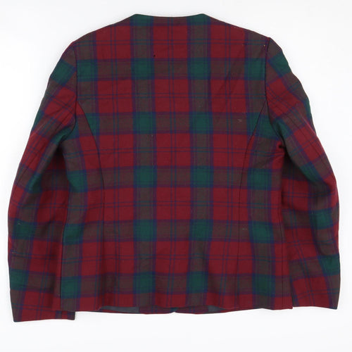 Edinburgh Heritage Women’s Red Plaid Wool Blazer Size 14