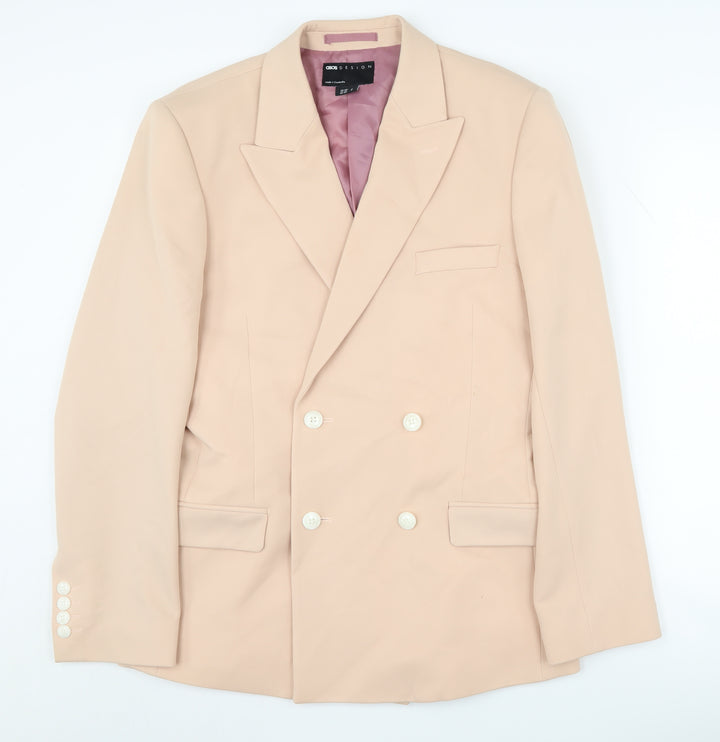 ASOS DESIGN Men's Pink Double-Breasted Blazer 38S